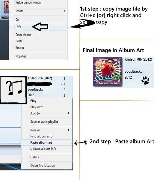 How To Add Album Art/image to Album songs in Windows Media Player 12
