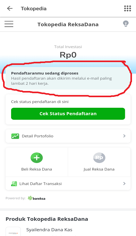 Cek Status Pendaftaran ReksaDana di Tokopedia. Cek Status Pendaftaran ReksaDana di Tokopedia.