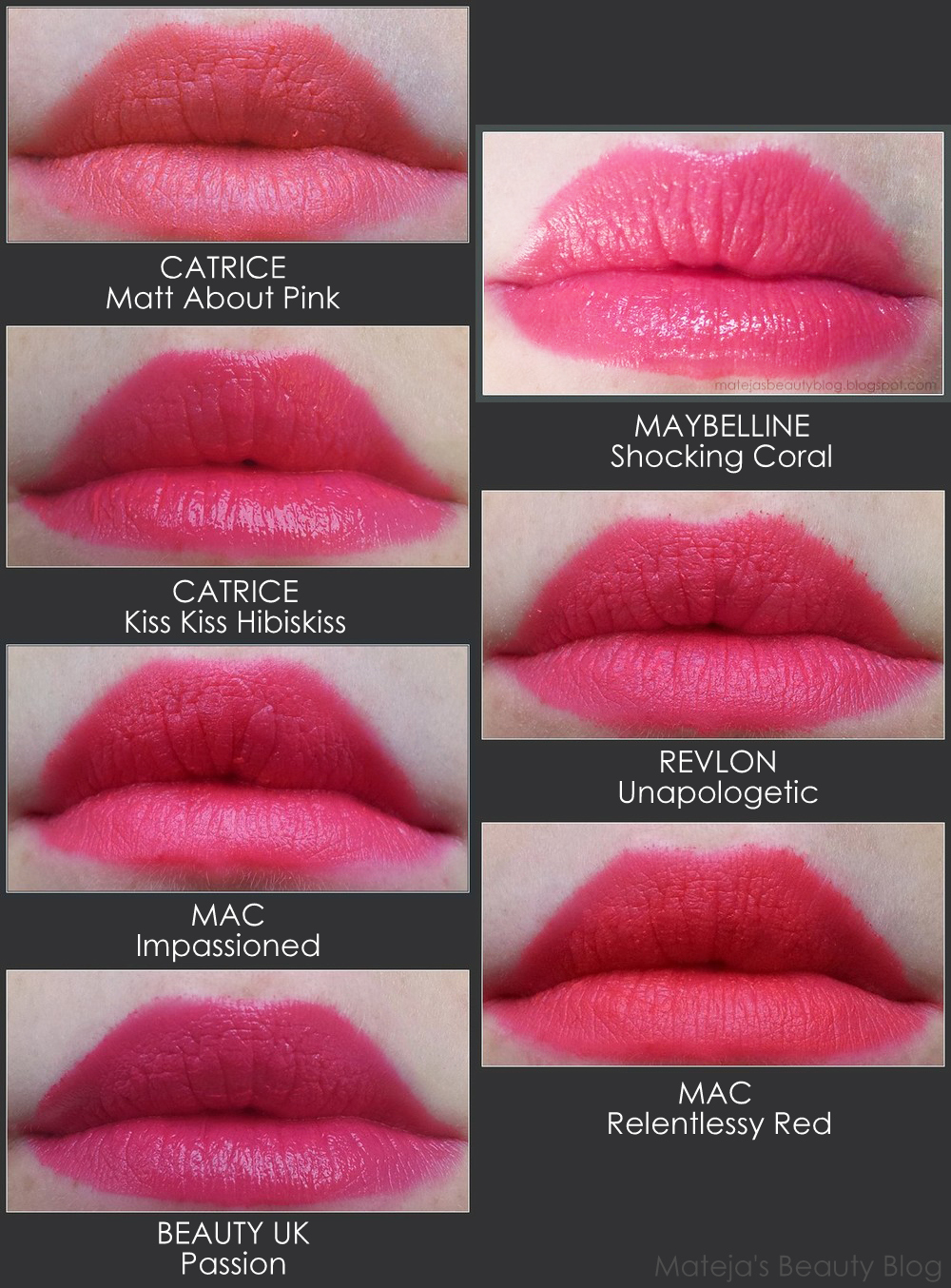 Mac's Impassioned Dupe? Bright Coralpink Lipsticks Comparison Mateja
