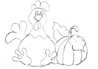 desenho galinha com abobora