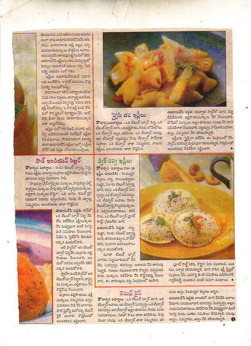VARIOUS FOOD DISHES IN TELUGU LANGUAGE IDLI VARIETIES OF INDIA