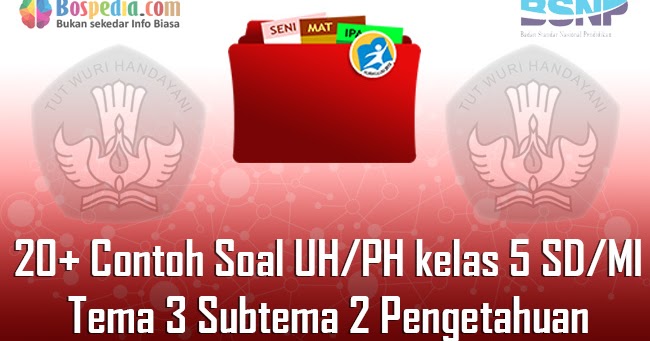 Lengkap 20+ Contoh Soal UH / PH untuk kelas 5 SD/MI Tema