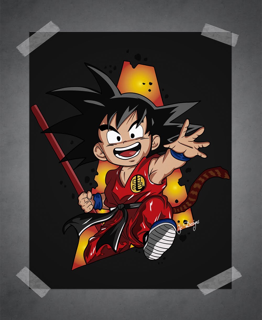 Diseño Ilustración Goku Jc Designs Diseñador Grafico