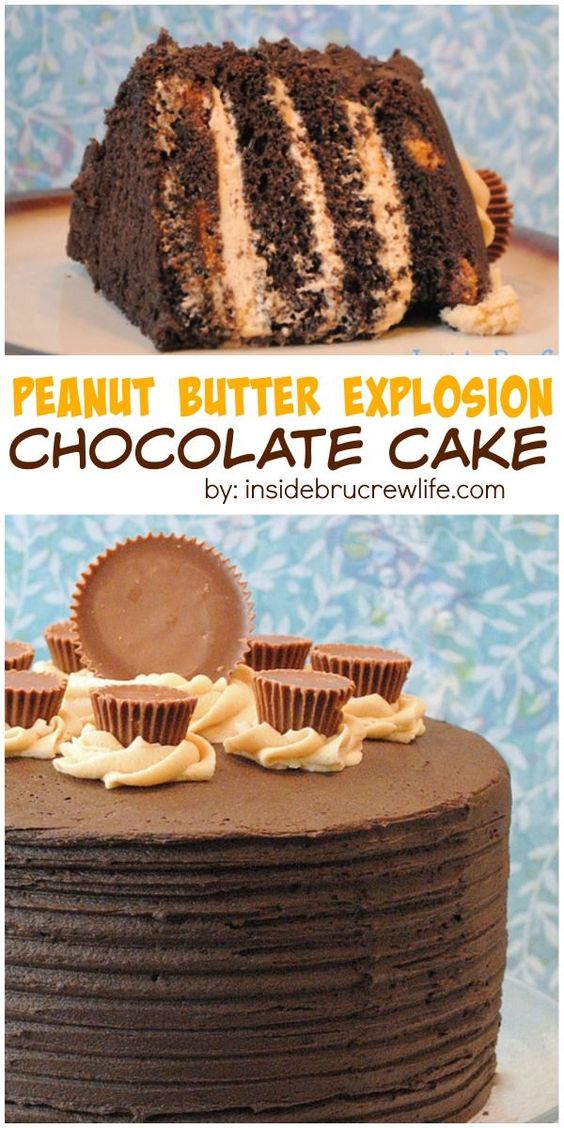 PEANUT BUTTER EXPLOSION CHOCOLATE CAKE Easy Food Recipes