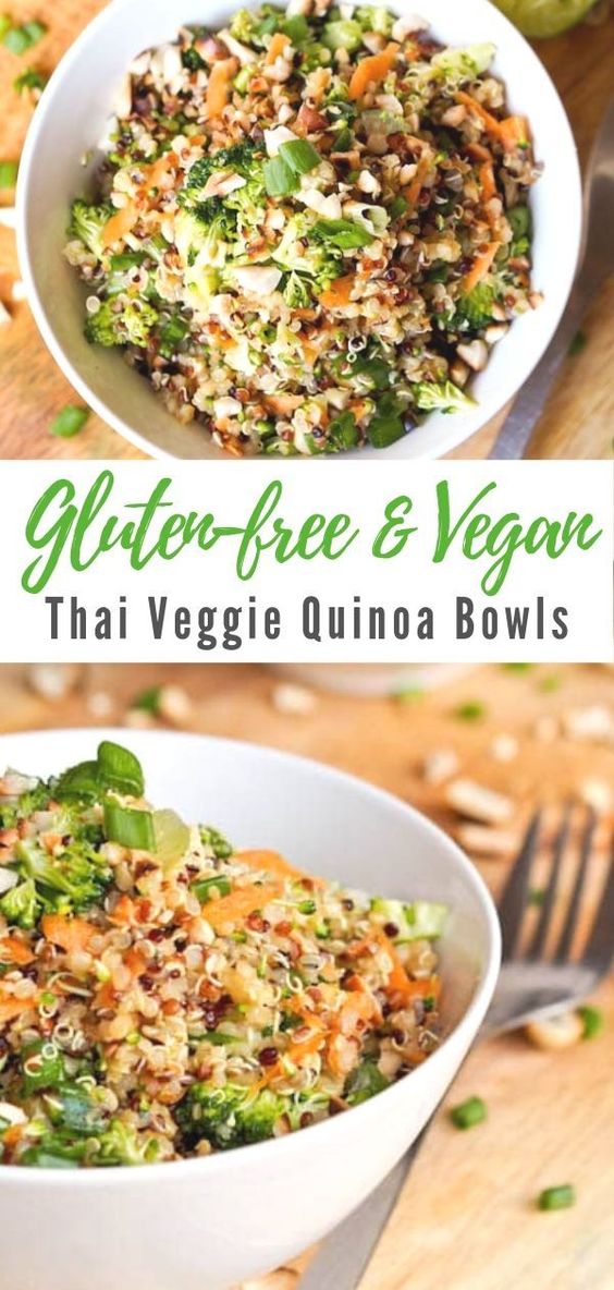 Thai Veggie Quinoa Bowls (Gluten-Free, Vegan) #Healthy #Dinner #Recipes ...