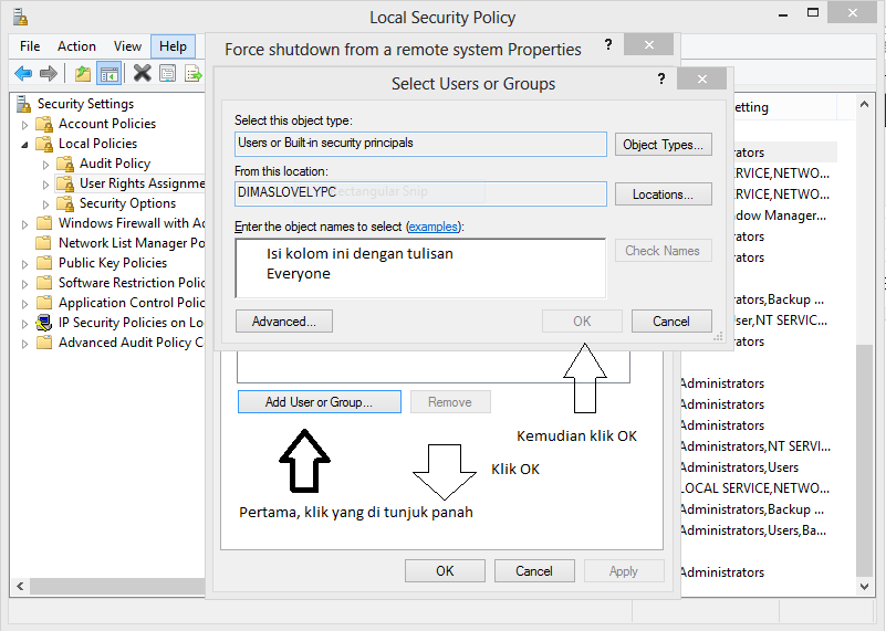 Remote Shutdown di Windows.