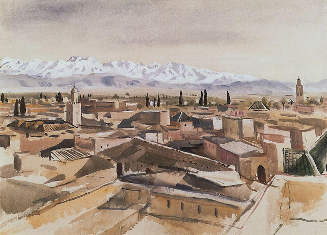 Серебрякова Зинаида Евгеньевна - Марракеш. Вид с террасы на горы Атласа. 1928