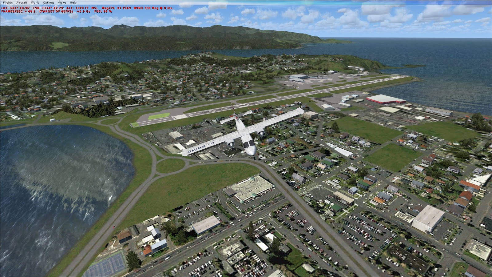 MS Flight Simulator X Wellington New Zealand to New Plymouth