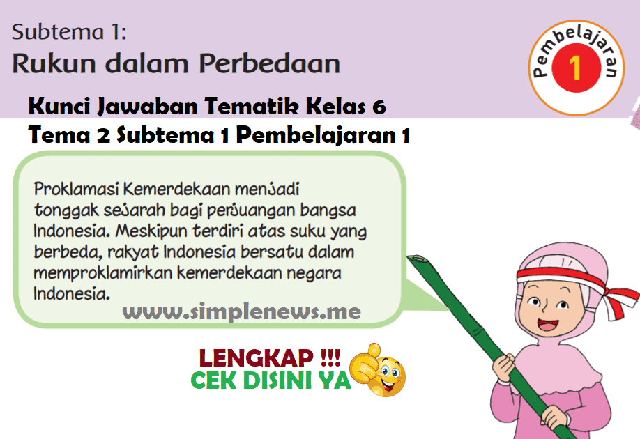 Lengkap Kunci Jawaban Tematik Halaman 123456 Kelas 6 Tema 2 Subtema 1 Pembelajaran 1 Simple News Kunci Jawaban Lengkap Terbaru