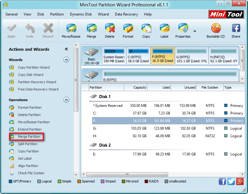 Geeks Invention How to merge Partitions with windows 8.1 Disk Management