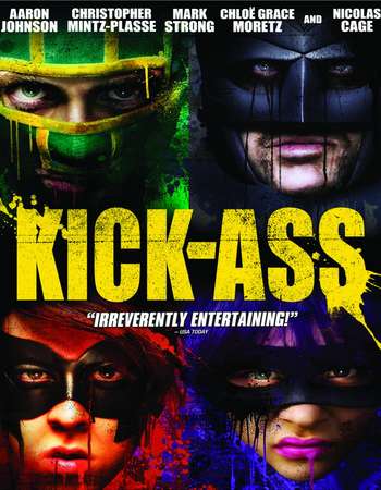 Poster Of Kick-Ass 2010 English 350MB BRRip 480p ESubs Watch Online Free Download Worldfree4u