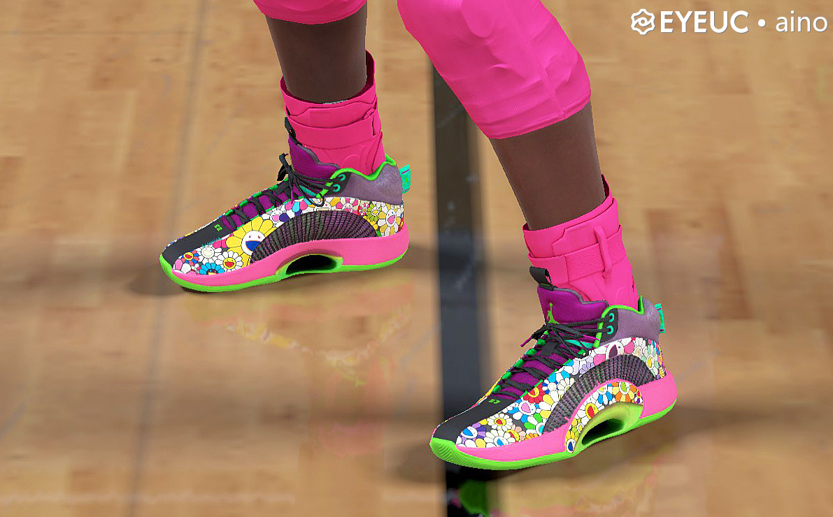 NBA 2K22 Air Jordan 35X Murakami Takashi Custom Shoes by Aino