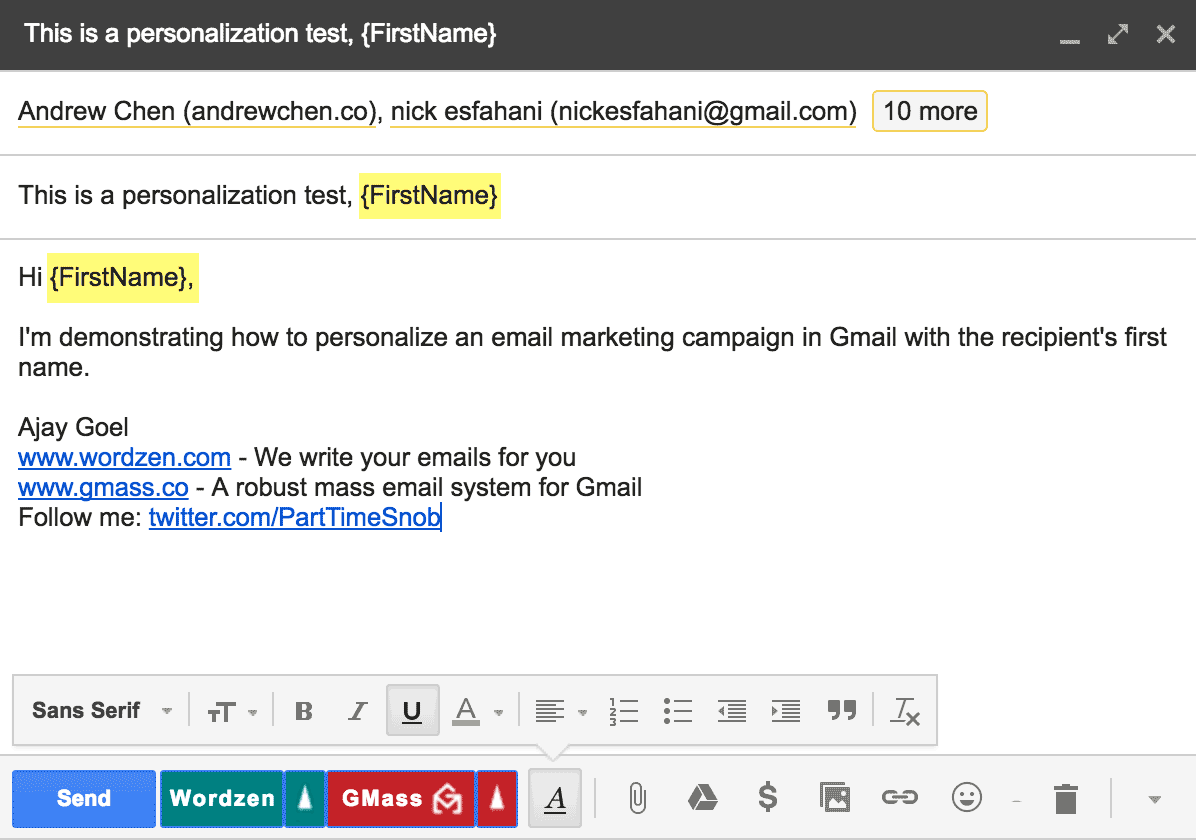 gmail format