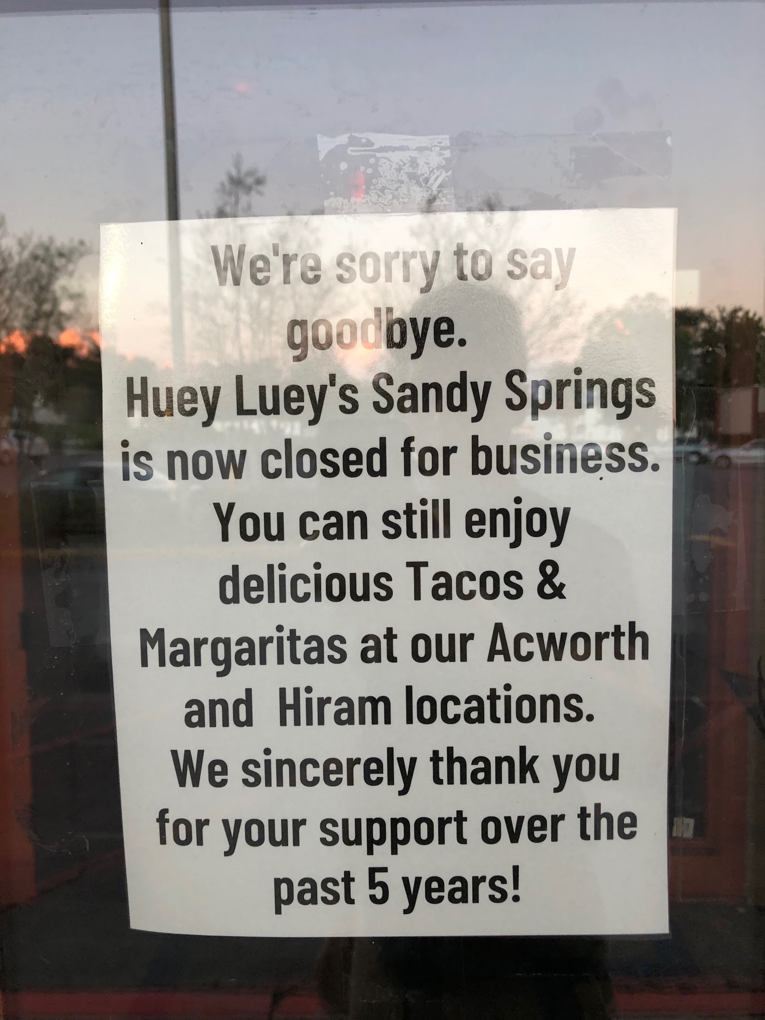 Tomorrow S News Today Atlanta Closure Alert Huey Luey S Goes Silencio In Sandy Springs