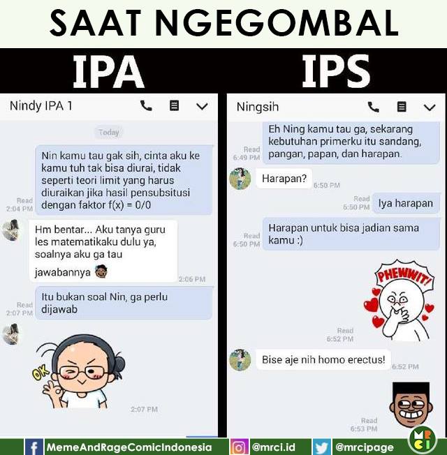 10 Meme Chat 'Anak IPA vs Anak IPS' Ini Kocaknya Bikin