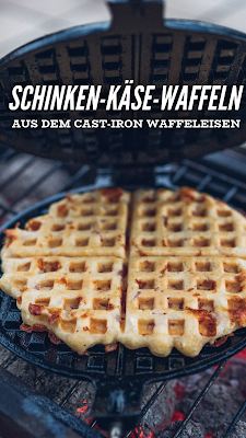 Outdoor Kitchen 09 | Leckere Schinken-Käse-Waffeln aus dem Cast-Iron Waffeleisen | Waffle-Iron-Recipes | Rezepte Waffeleisen | Pie-Iron