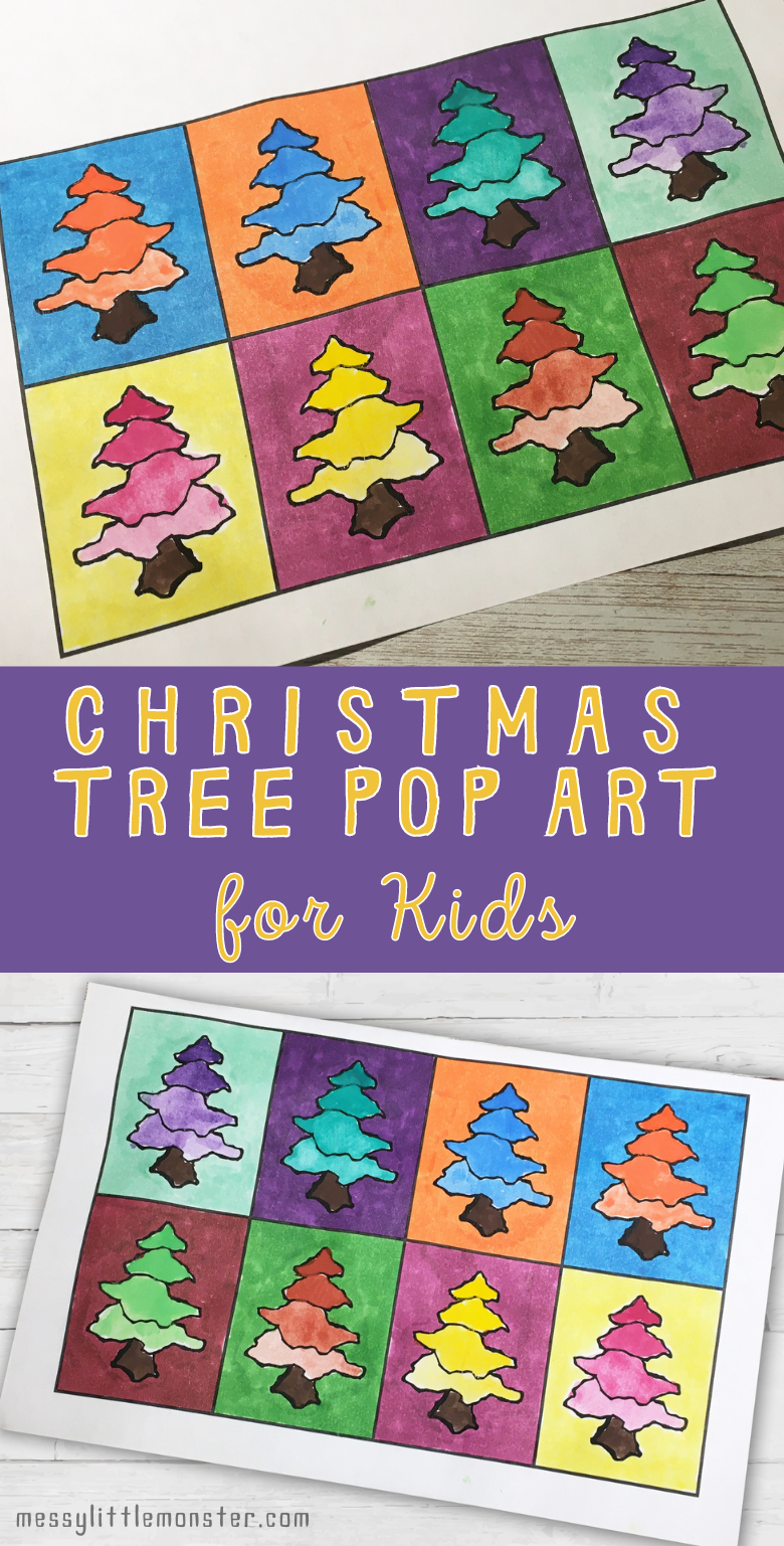 Christmas Tree Pop Art Project for Kids Messy Little Monster