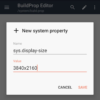 Change display resolution to 4K on Android