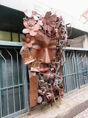 Bronze street art in Funchal, Madeira