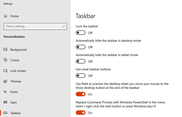 Configuración de la barra de tareas Falta la barra de búsqueda de Windows 10