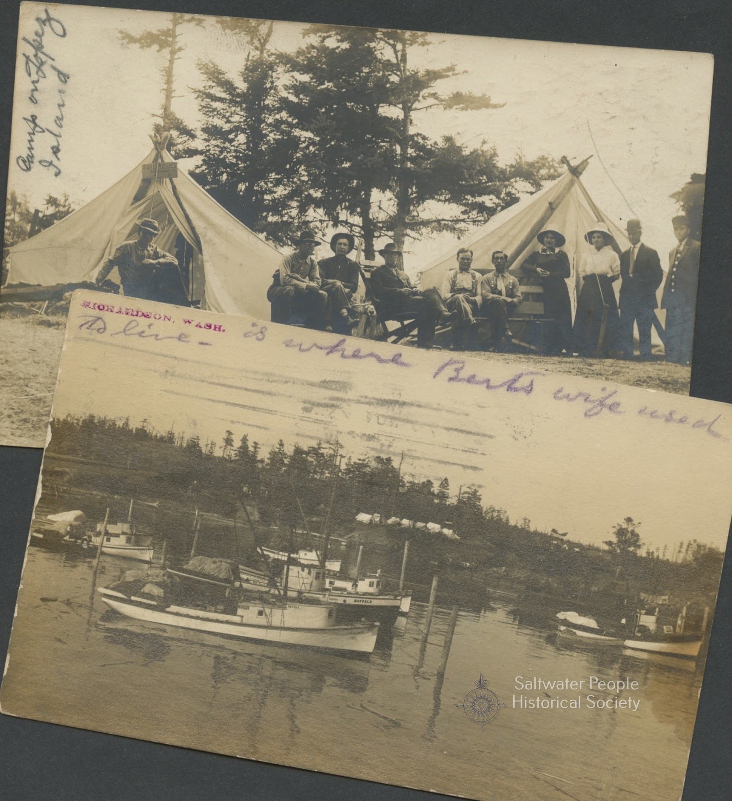 Saltwater People Log Early Fishing Harbor of Richardson, Lopez Island