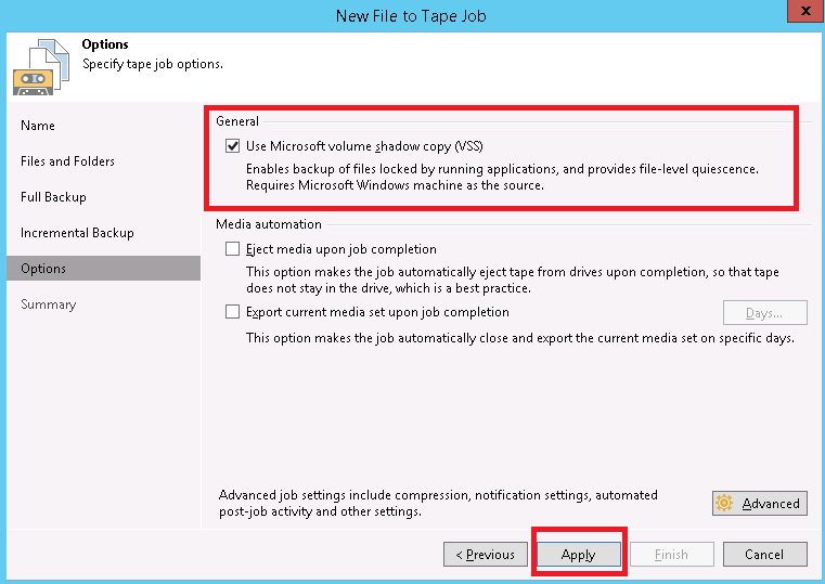 How to Create File to Tape Job in Veeam Backup and Replication