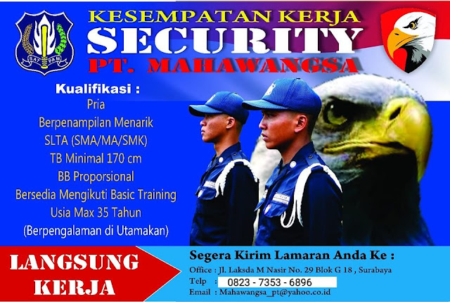 lowongan kerja security PT Mahawangsa Surabaya