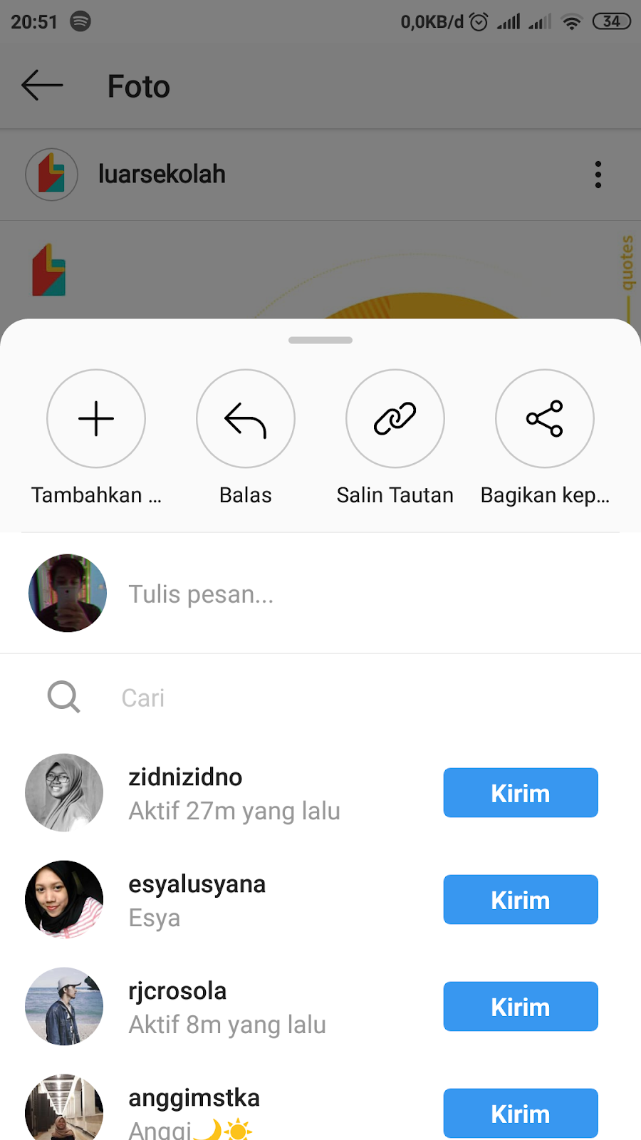 Cara Membagikan Post Instagram Ke Story - Panduanit