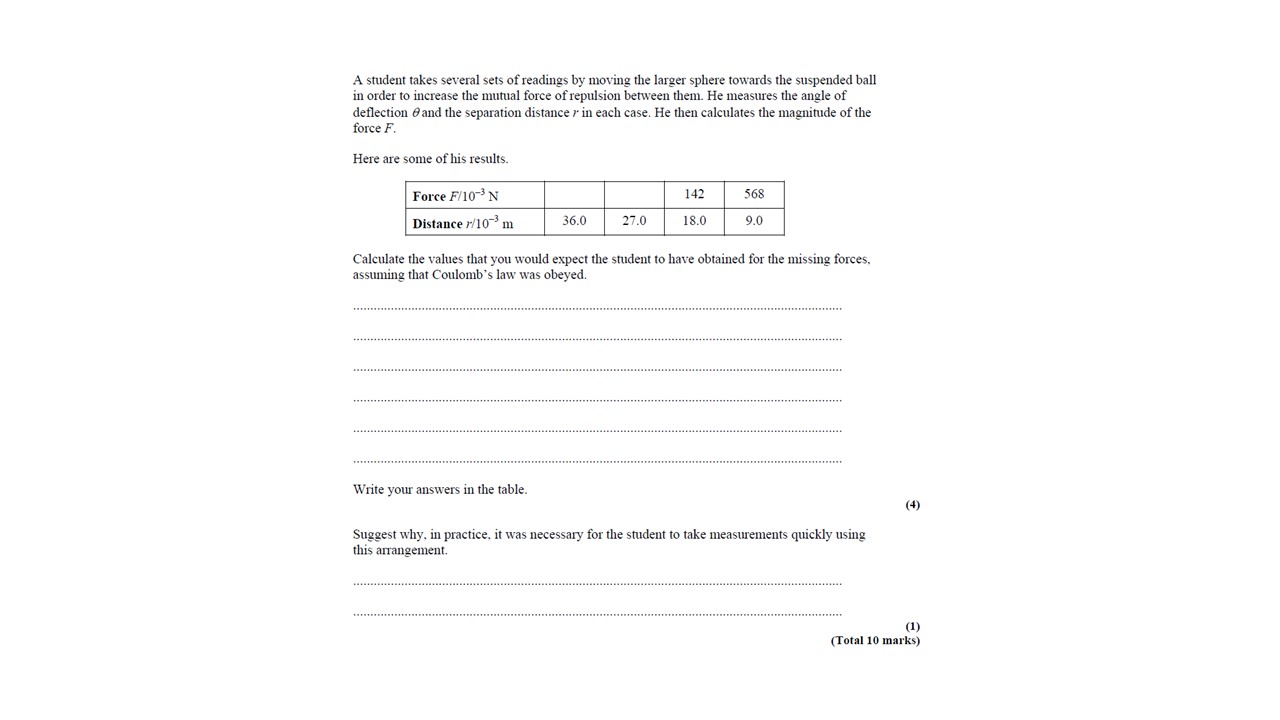 Electrostatic Worksheet 2 Answers