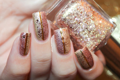 A Rose Gold Sparkly Nail Art