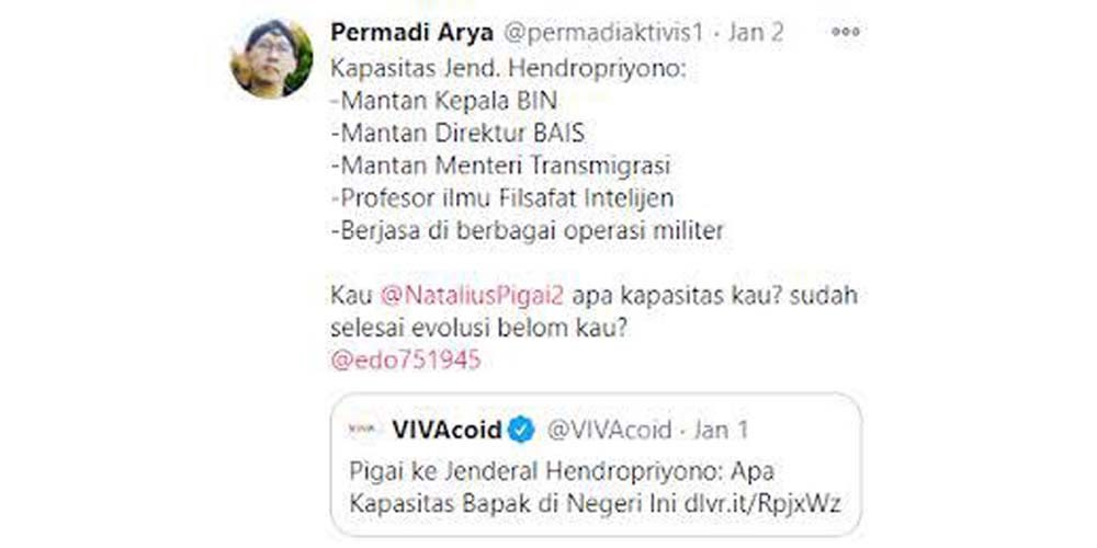 Ahli Bahasa Tweet Abu Janda Untuk Pigai Menyinggung Evolusi Manusia Dan Berisi Kebencian Oposisi Cerdas