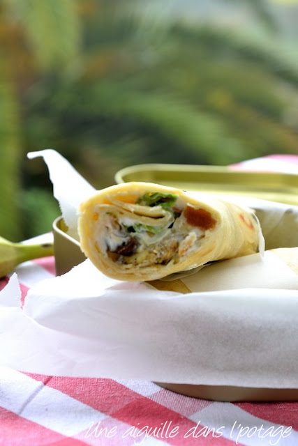 Wraps-poulet-fruits secs-citron confit au sel