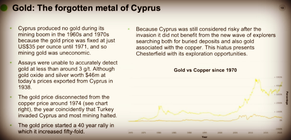 Ανακοίνωση της Chesterfield Resources για χρυσό στο Δ. Τρόοδος, Κύπρος