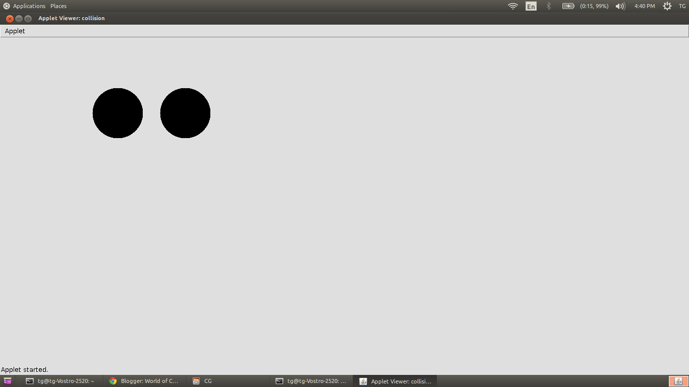 World of Codes: COLLISION OF 2 BODIES IN JAVA