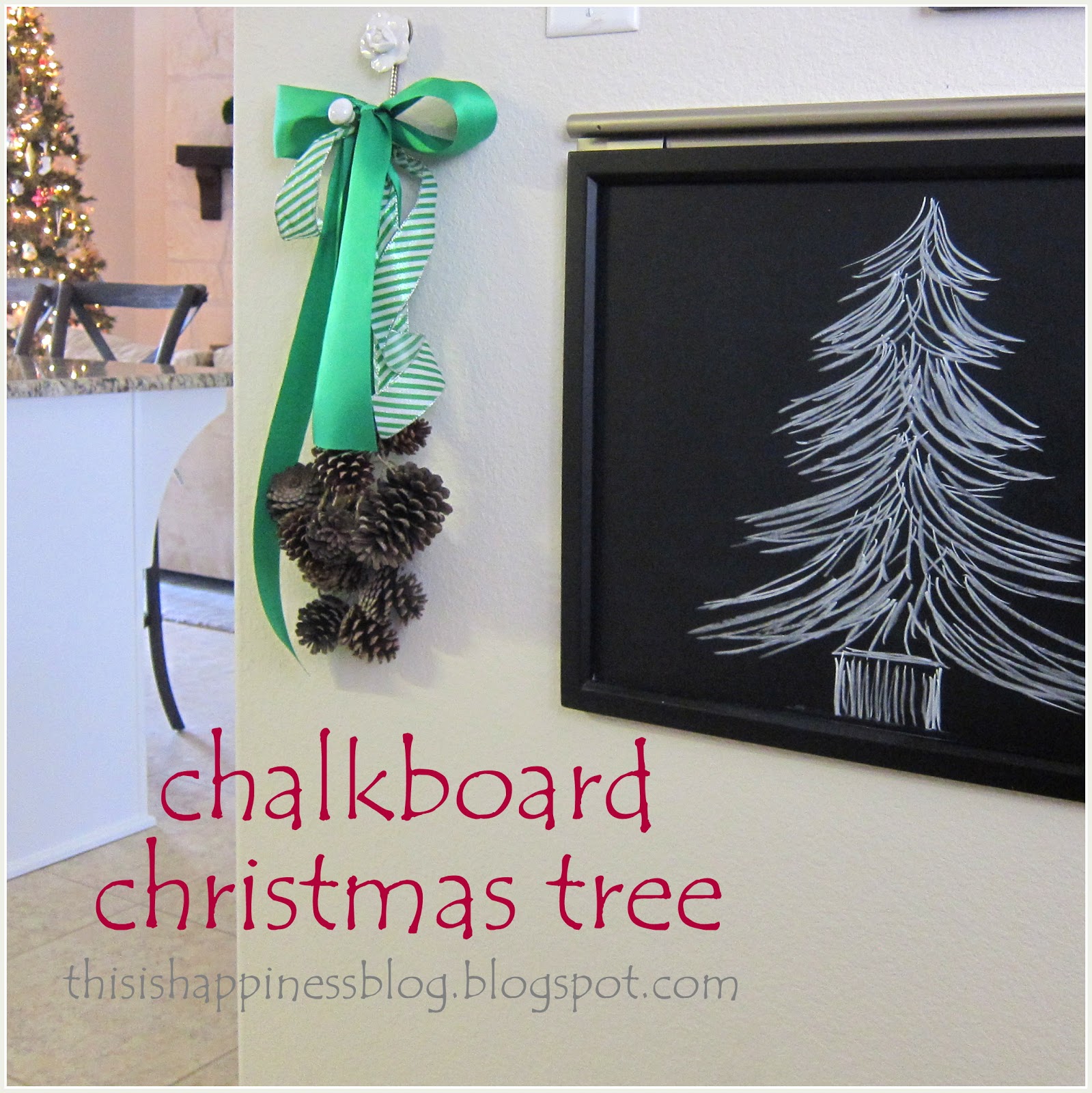 this is happiness chalkboard christmas tree