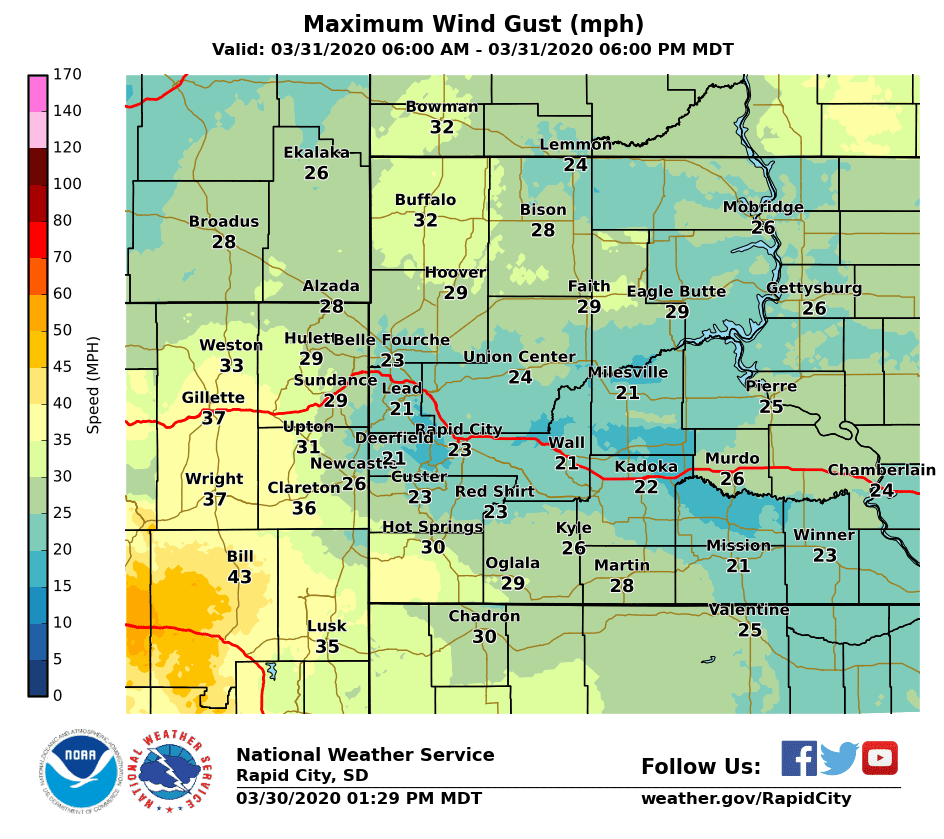 South Dakota Fire Weather March 2020