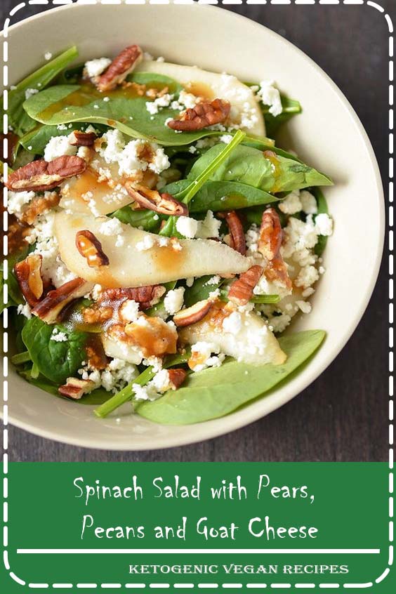Spinach Salad with Pears, Pecans and Goat Cheese Food Lade
