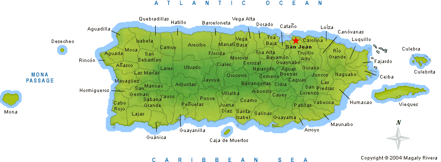 la isla del encanto : mapa y sus ciudades importantes