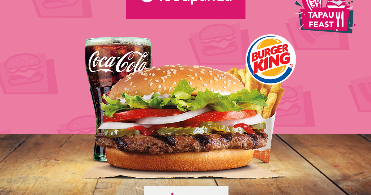 foodpanda Promo Burger King, it's 20 off Promo Codes MY