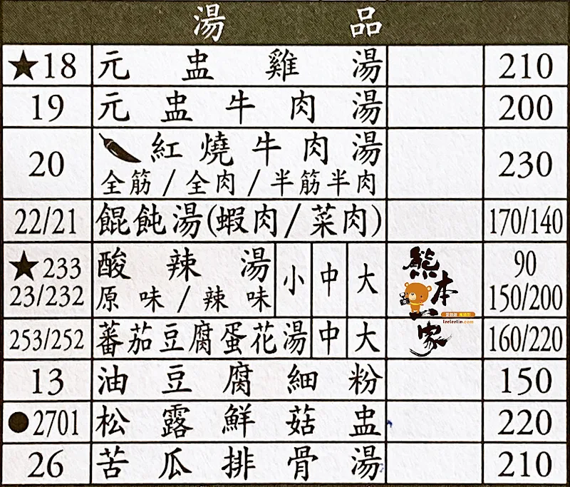 鼎泰豐外帶內用菜單MENU板橋鼎泰豐菜單放大清晰版詳細分類資訊