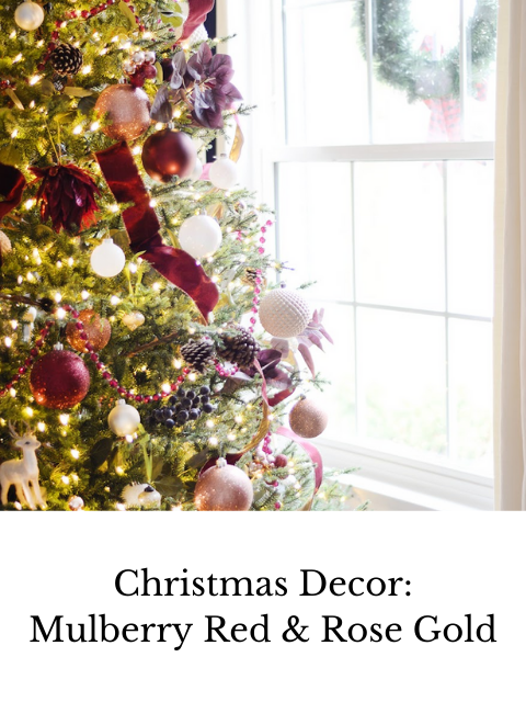 red rose gold christmas decor