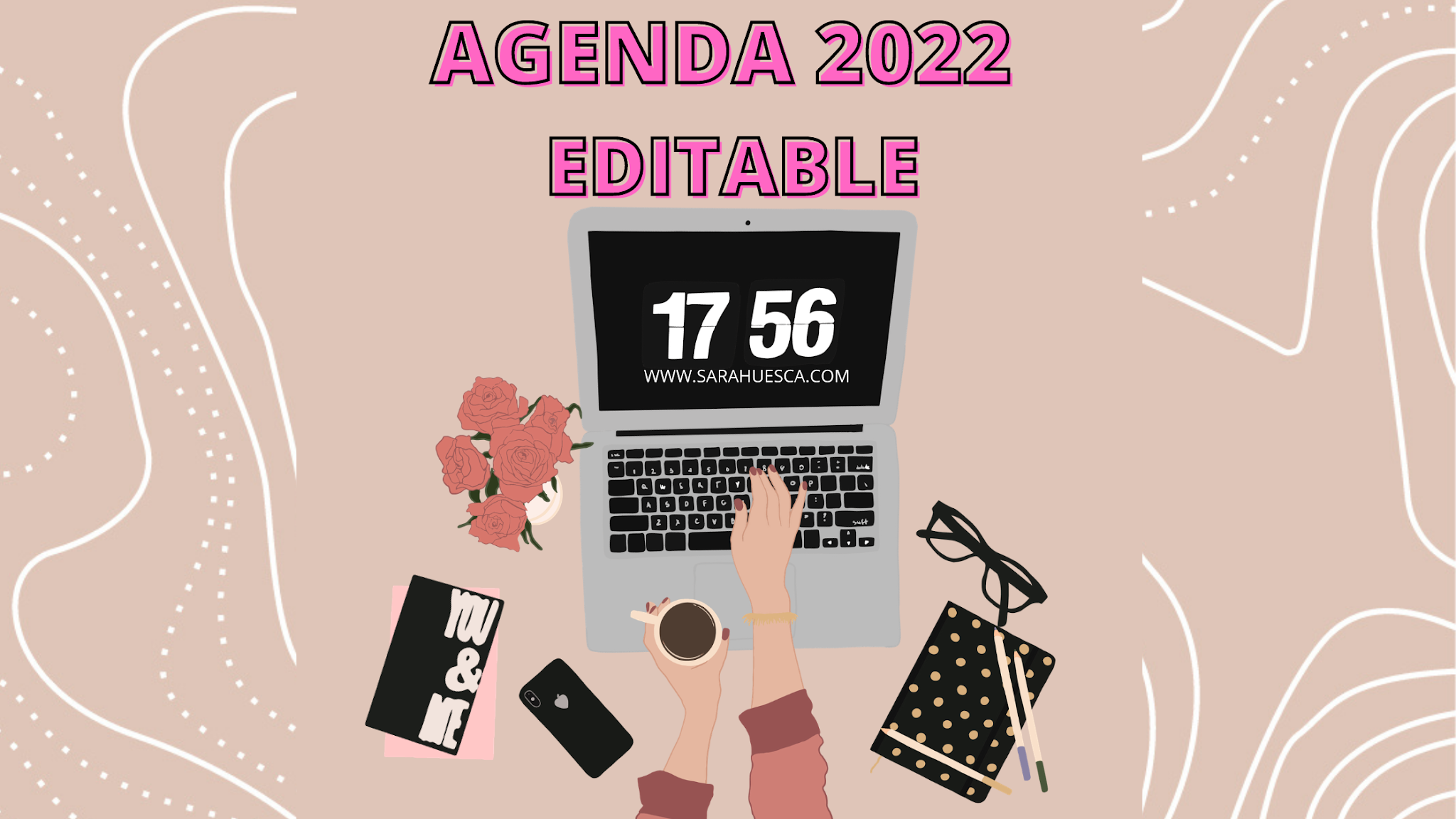 AGENDA, 2022, editar, imprimir, descargar, powerpoint, pdf, semanal, diaria, planificadores