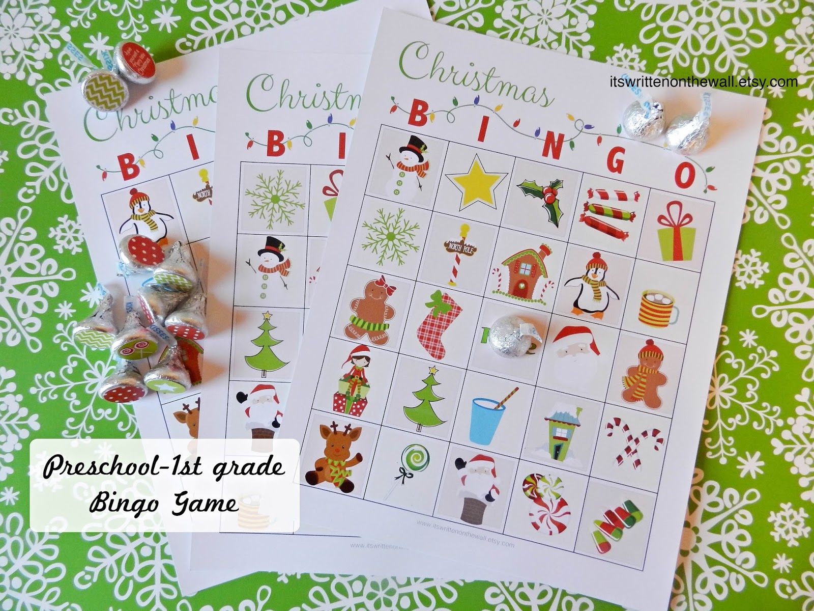 Printable christmas bingo It's Written on the Wall: A Fun Christmas Activity for kids-Christmas