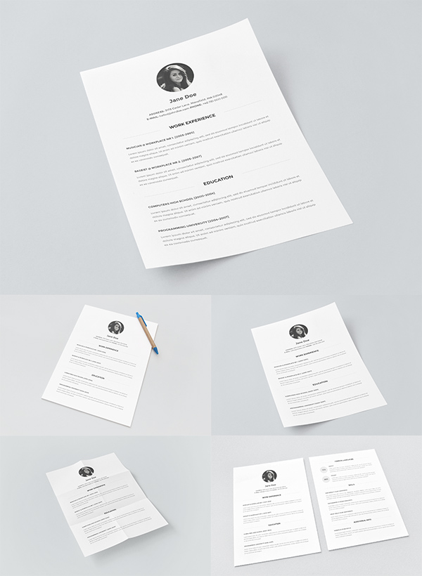 Resume Template with Paper Mockups Download Template Mockup Terbaru - Resume Template with Paper Mockups