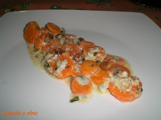 rondelle di carote in crema di gorgonzola