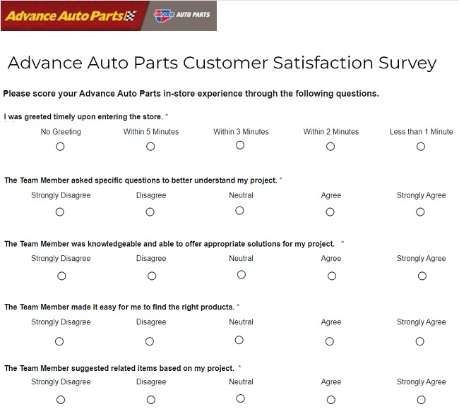 Advance Auto Parts Customer Satisfaction Survey SweepstakesBible