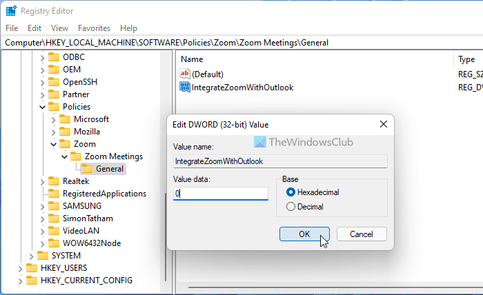 ズームとOutlookの統合をオンまたはオフにする方法