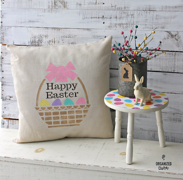Stenciling Inexpensive Easter Pillow Covers Organized Clutter