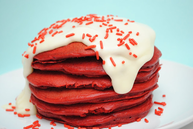 Pancakes Velvet to with Swanky pancake red Cream Red  velvet how pancakes Cheese make Something  Frosting mix  &