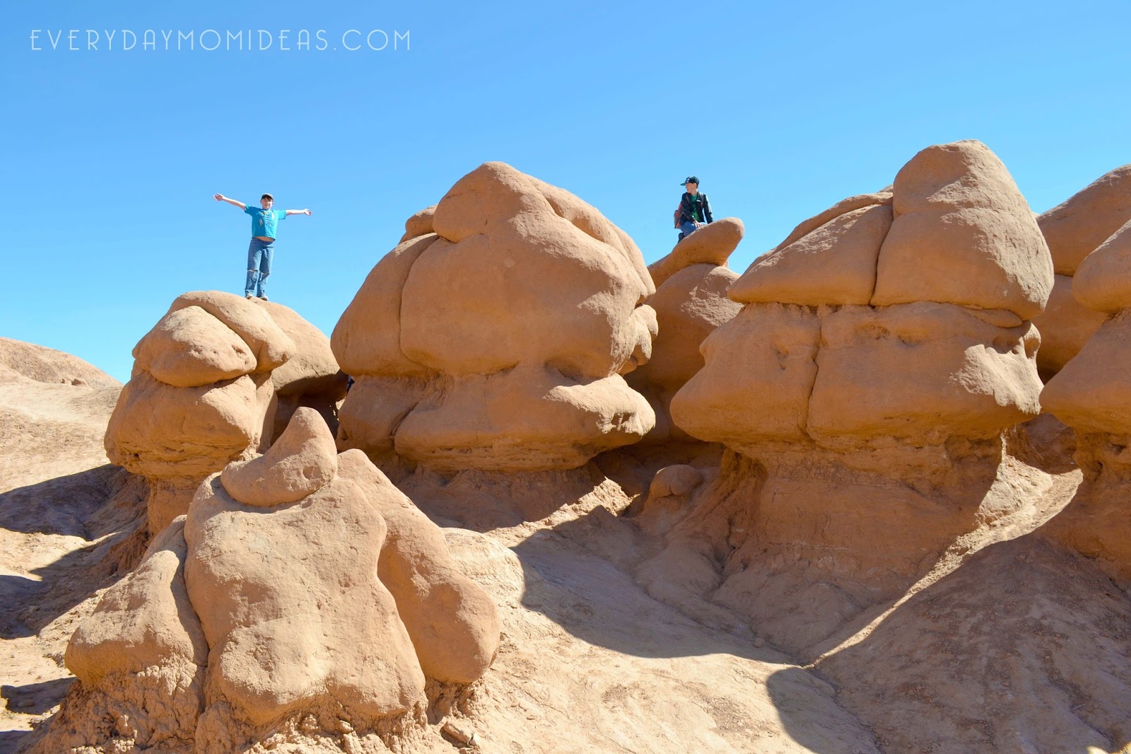 Exploring Goblin Valley Utah State Park With Kids Everyday Mom Ideas That Everyone Can Enjoy But Goblin Valley Nailed It Every Few Minutes One Of Our Kids Would Yell Take A Picture Me Or Lets Go Over Here
